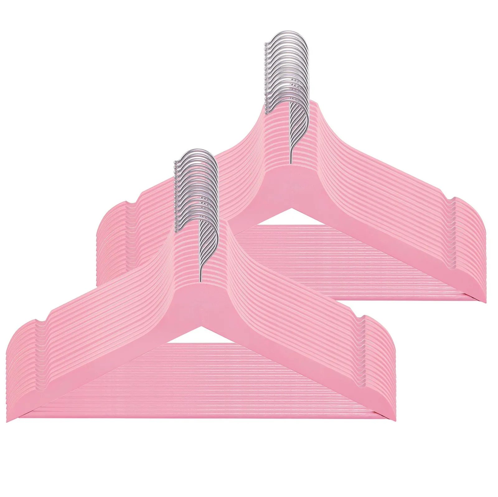 Wieszaki na ubrania drewniane zestaw 30 szt. różowe