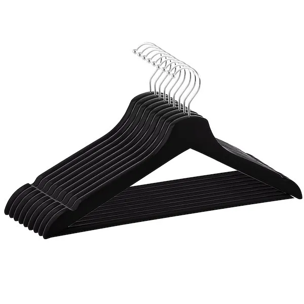 Wieszaki na ubrania drewniane zestaw 30 szt. czarne