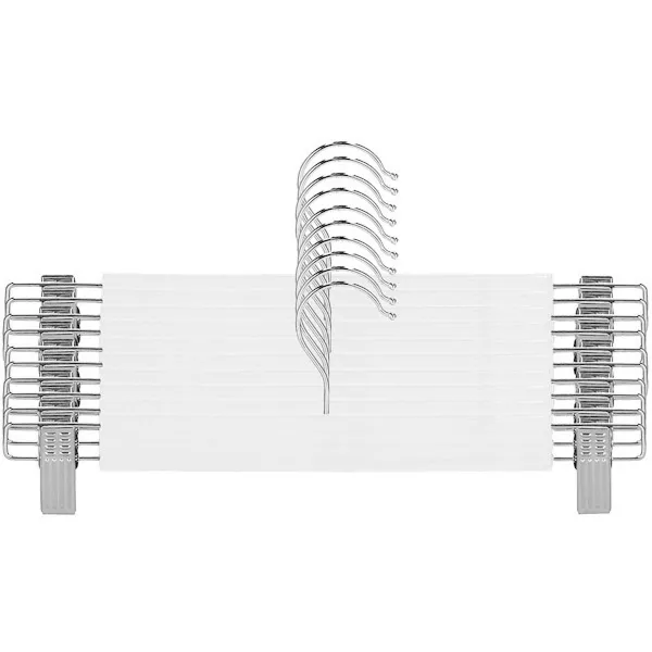 Wieszaki na ubrania 10 szt. klamrowe do spódnic, spodni biały