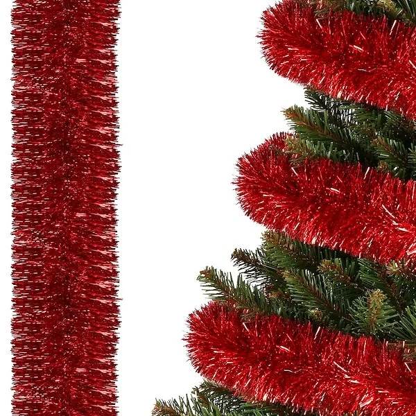 Łańcuch choinkowy 6m czerwony, girlanda na choinkę, średnica 7cm