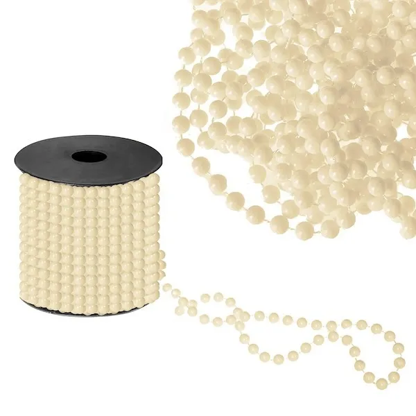 Łańcuch na choinke perły koraliki 10m średnica 8 mm