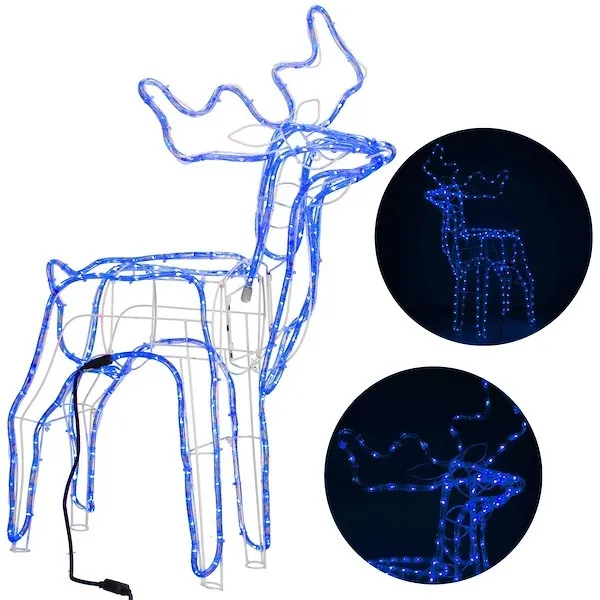 Renifer Led świąteczny 90 cm świetlna dekoracja do ogrodu niebieski