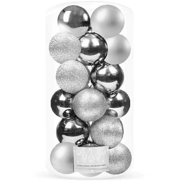 Bombki choinkowe 20 szt. 4 cm zestaw ozdoby choinkowe srebrne