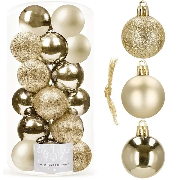 Bombki choinkowe 20 szt. szampański 4 cm zestaw ozdoby choinkowe