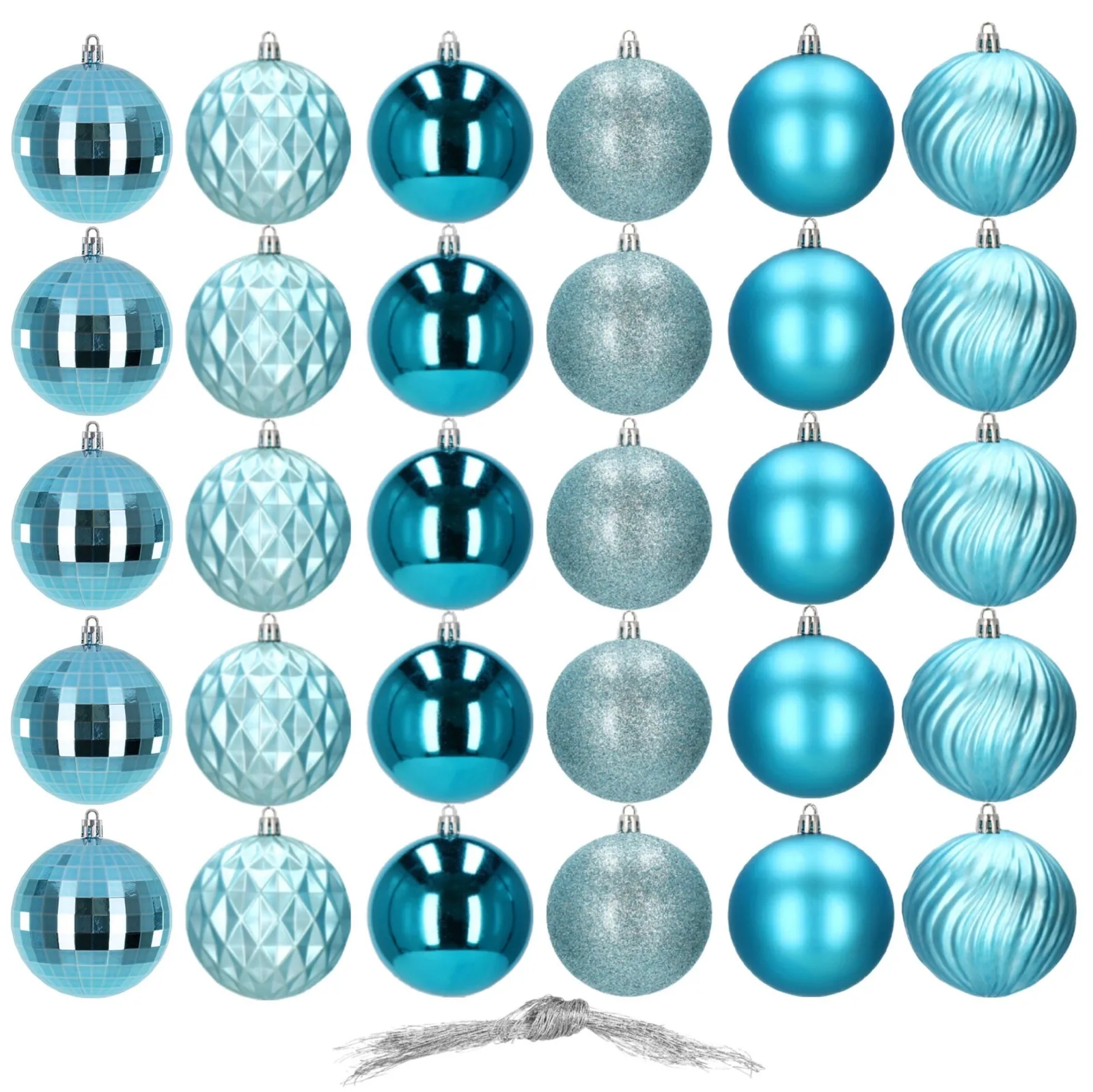 Bombki choinkowe 30 szt. niebieskie ozdoby na choinkę dekoracje