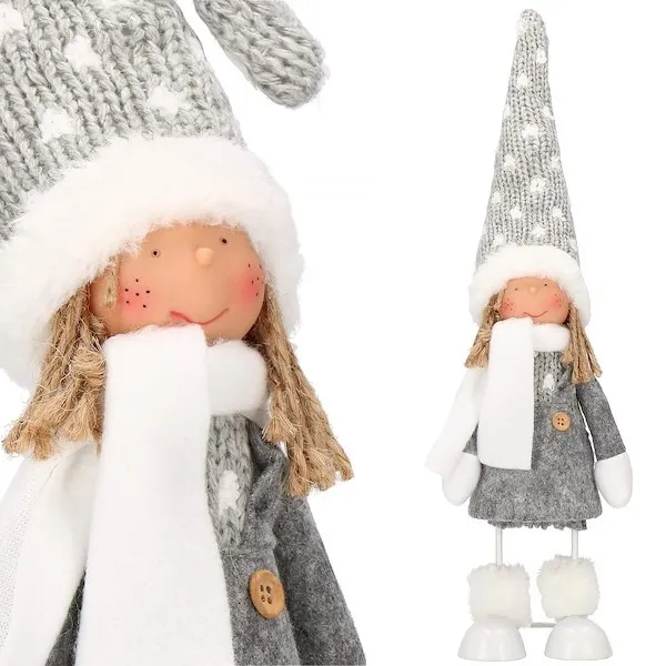 Laleczka 37 cm figurka świąteczna skrzat dziewczynka stojąca krasnal