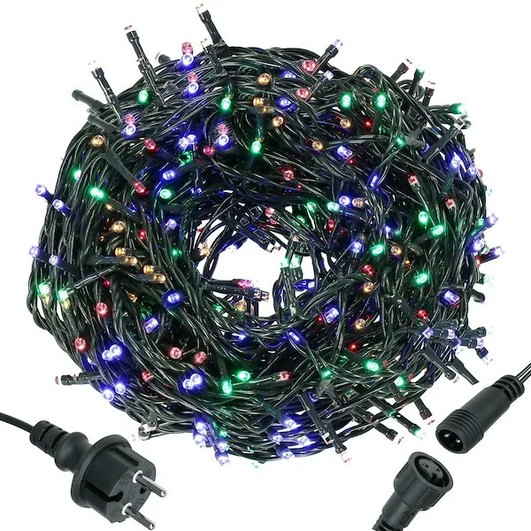 Lampki choinkowe 500 LED 41,5 m, multikolor zewnętrzne oświetlenie świąteczne
