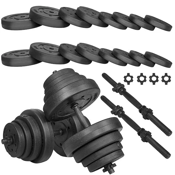 Hantle kompozytowe 40kg 2x20kg gryf zestaw