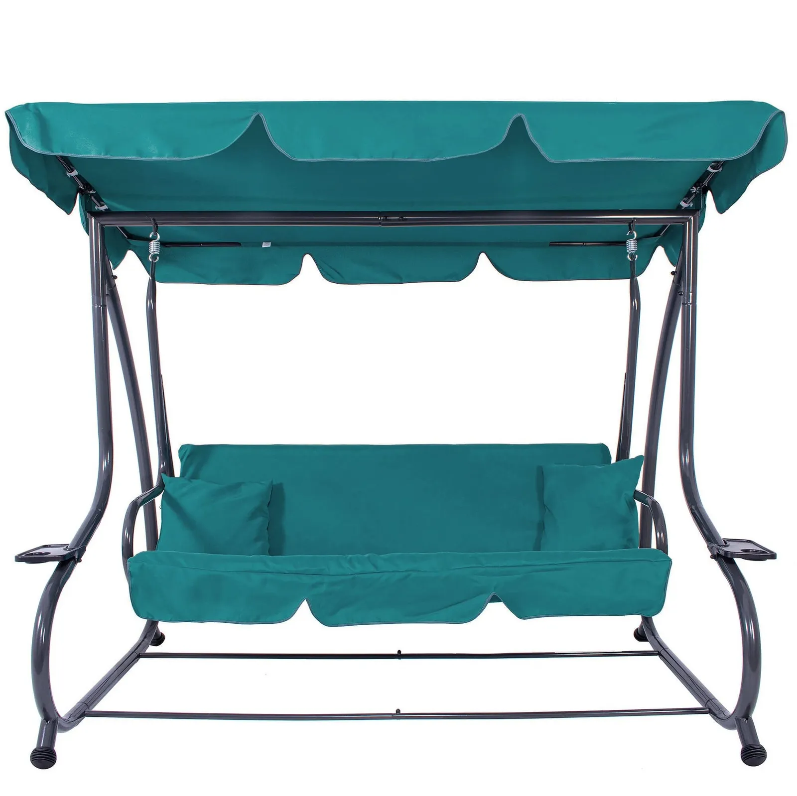 Huśtawka ogrodowa z daszkiem 3-osobowa turkusowa