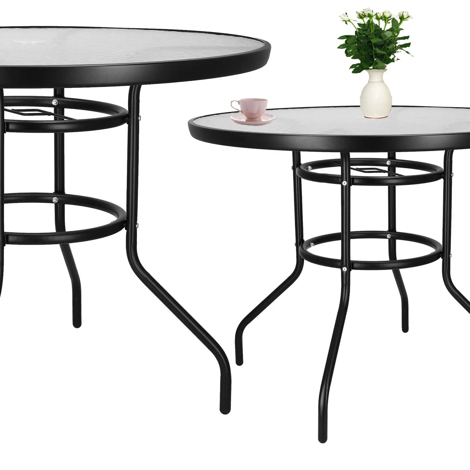 Stolik ogrodowy ze szkła hartowanego okrągły stół na balkon