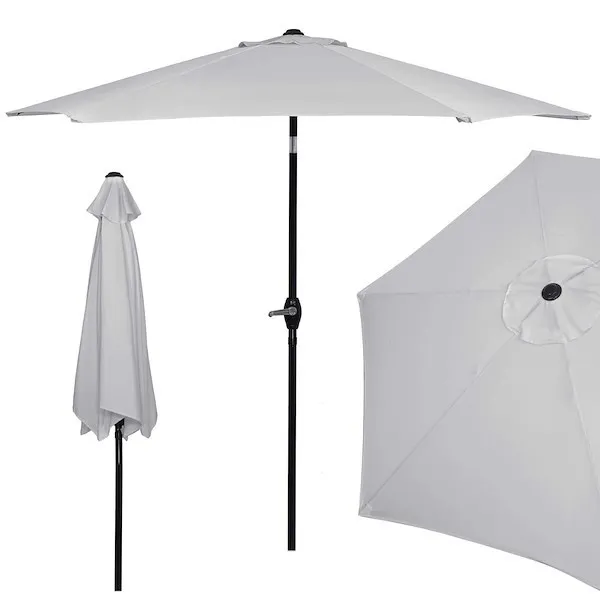 Parasol ogrodowy 260 cm składany na balkon duży szary