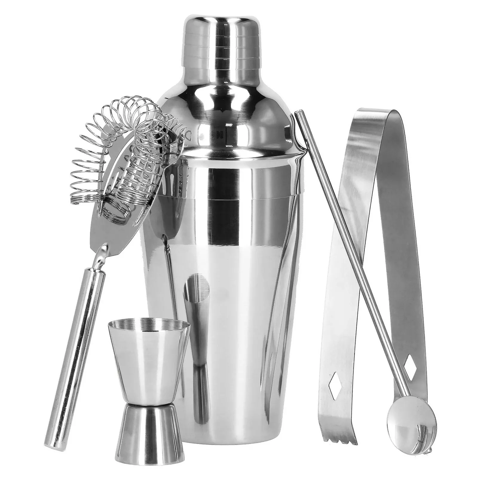 Zestaw barmański 5 elementów do drinków shaker 750 ml stal nierdzewna srebrny