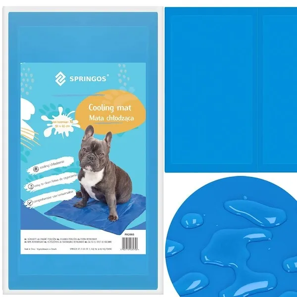 Mata chłodząca dla psa i kota 65x50 cm mata żelowa niebieska
