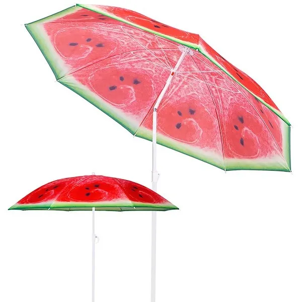 Parasol plażowy 180 cm parasol ogrodowy czerwono-zielony arbuz