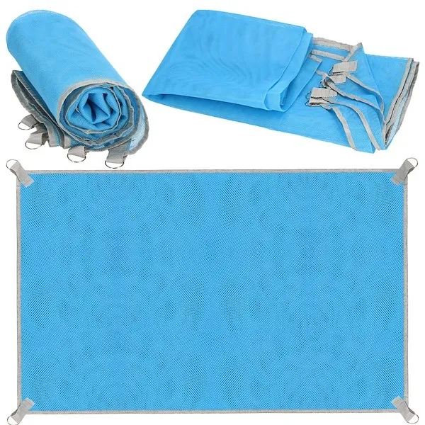 Koc plażowy 200x150 cm sand free mata plażowa dwuwarstwowa niebieska