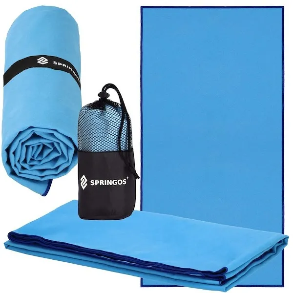 Ręcznik plażowy z mikrofibry 180x90 cm szybkoschnący ręcznik na basen niebieski