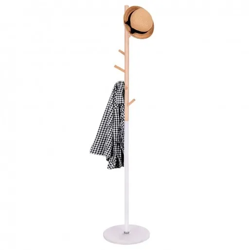 Wieszak na ubrania 172cm stojak podłogowy marmur biały