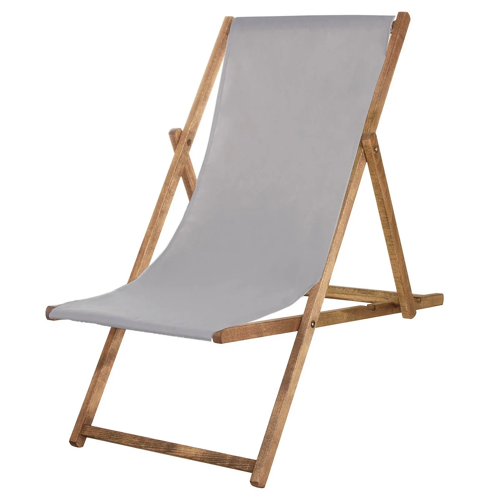 Leżak drewniany impregnowany z płótnem popielatym