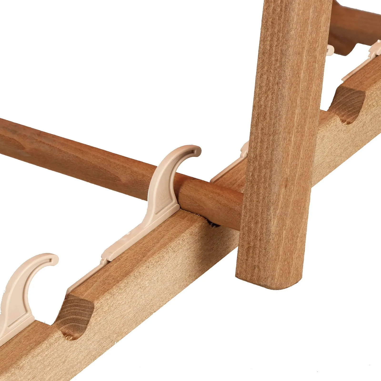 Leżak drewniany impregnowany z płótnem białym