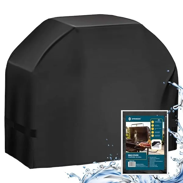 Pokrowiec na grilla 145x61x117 cm wodoodporna osłona czarna