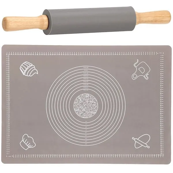 Silikonowa stolnica do ciasta 65x45cm z wałkiem