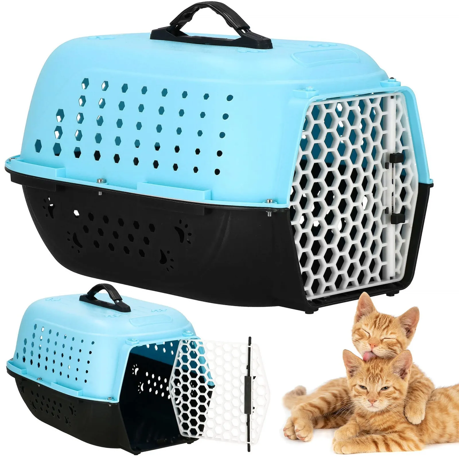 Transporter dla kota psa królika do 7 kg 48x33x27 cm niebiesko-czarny