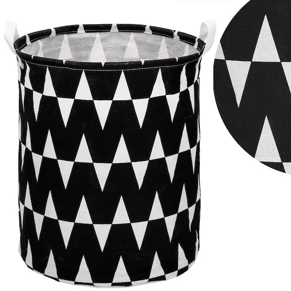 Kosz do przechowywania pojemnik na zabawki ubrania czarny zygzak