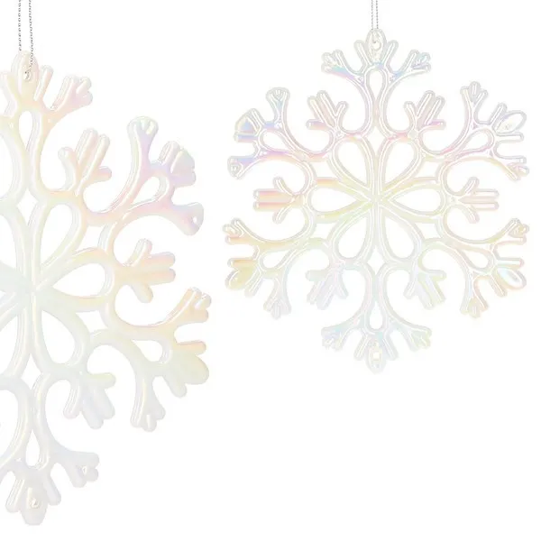 Zawieszka choinkowa kremowa śnieżynka na choinkę 15cm