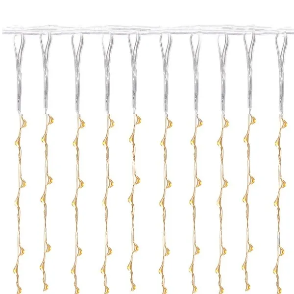 Kurtyna świetlna ciepły biały 300 Led lampki wewnętrzne z programatorem USB