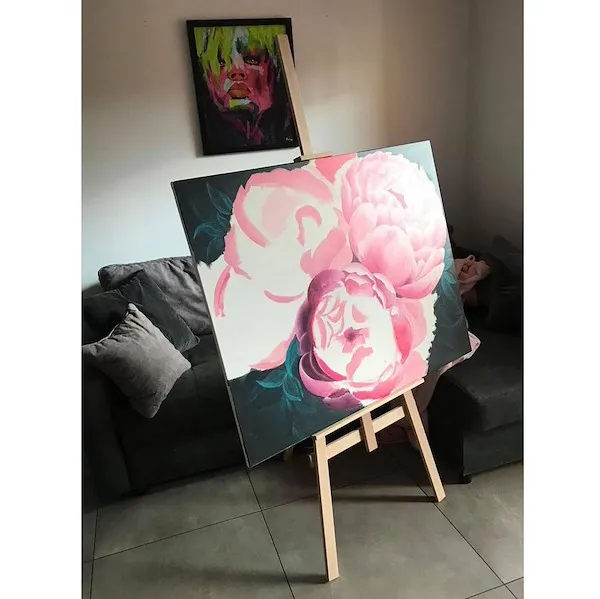 Sztaluga malarska 175cm drewniany stojak trójnożny do malowania