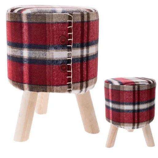 Pufa tapicerowana, świąteczny taboret 38 cm podnóżek