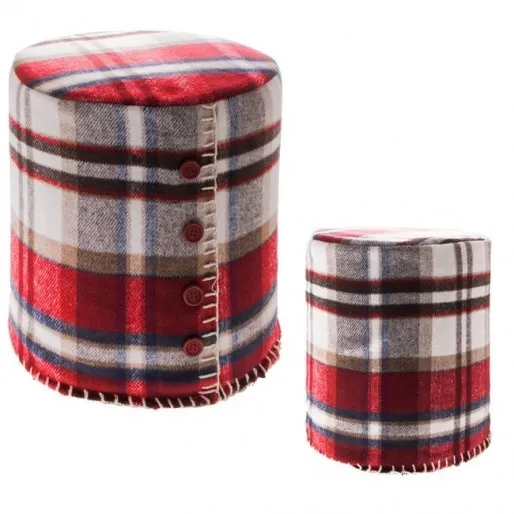 Pufa tapicerowana, świąteczny taboret 33 cm podnóżek