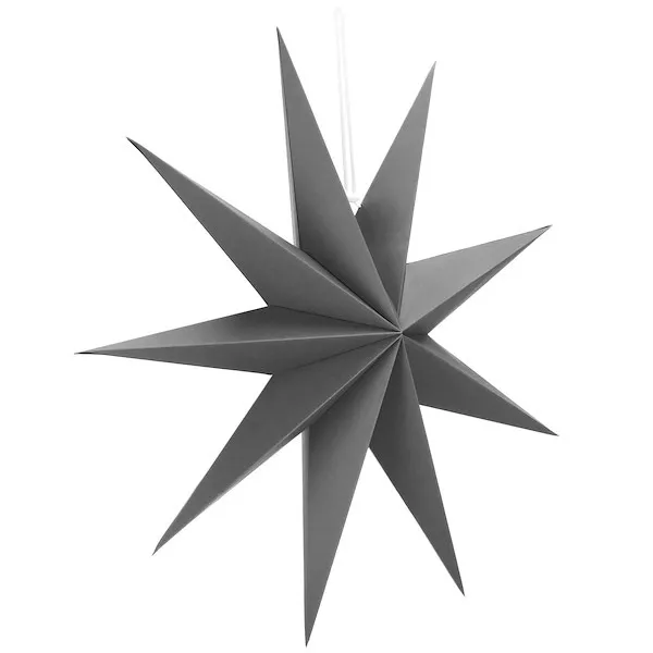 Gwiazda papierowa świąteczna ozdoba choinkowa szara