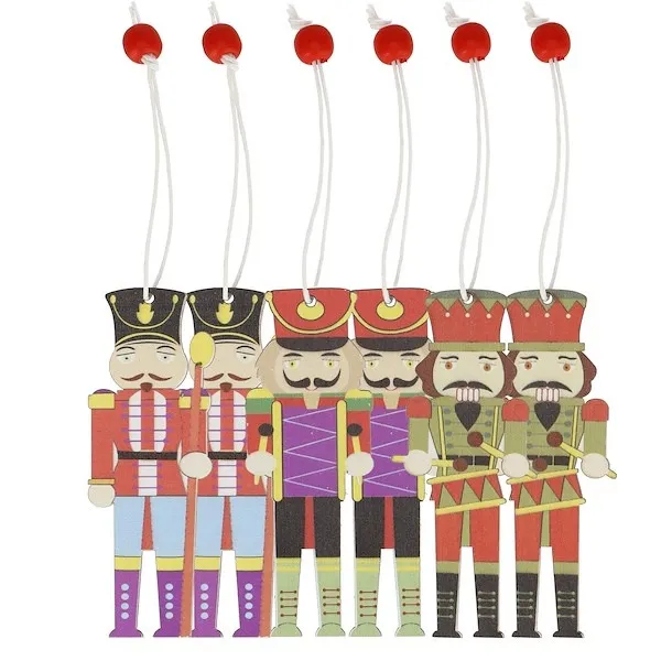 Zawieszki świąteczne dziadek do orzechów 9 szt. ozdoby choinkowe drewniane