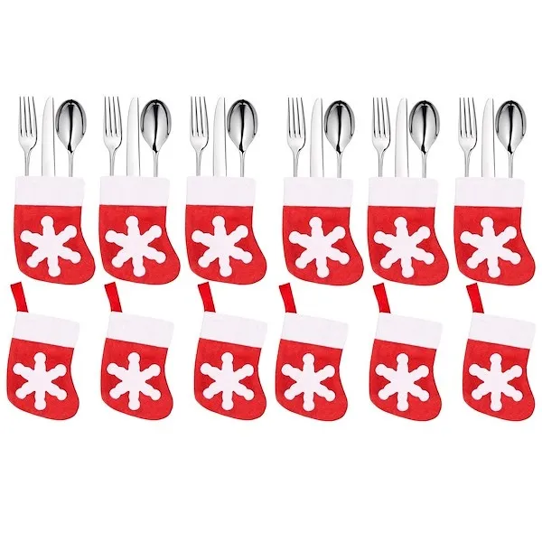 Kieszonka na sztućce 12szt. świąteczne etui, skarpeta ozdoba świąteczna