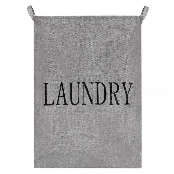 Kosz na pranie 81 L z uszami organizer szary