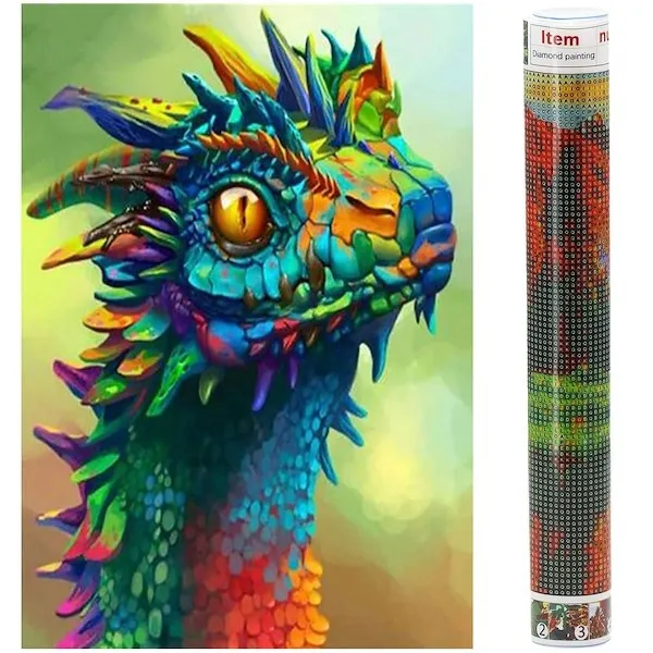 Haft diamentowy mozaika smok obraz 40x30 cm
