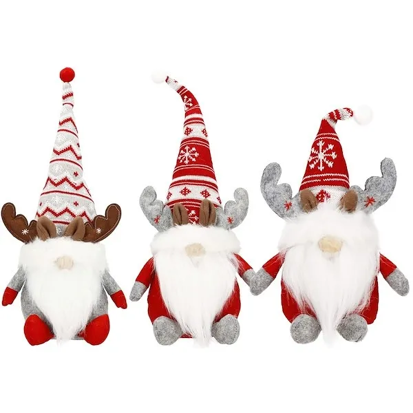Skrzat ozdoba świąteczna 3 szt. renifer krasnal świąteczny, gnom