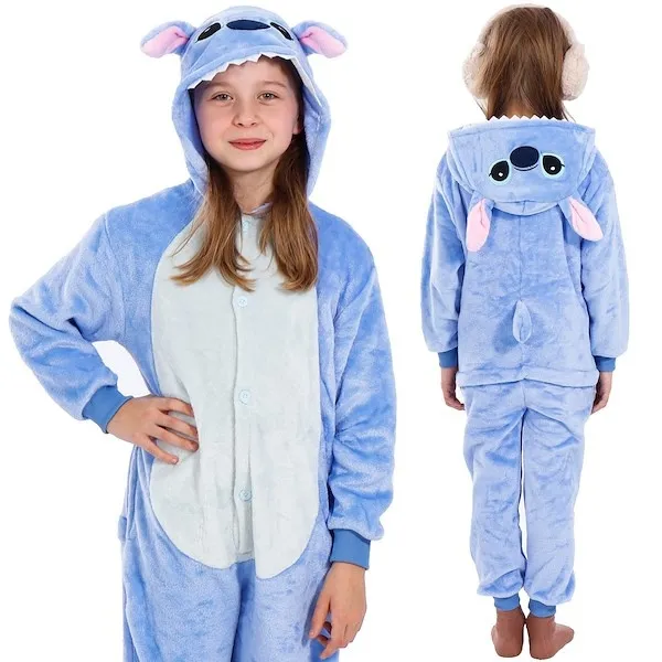 Piżama jednoczęściowa kigurumi dziecięcy kombinezon Stitch rozmiar 130-140 cm