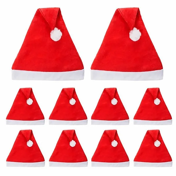 Czapka Mikołaja mikołajki strój czerwona 10 szt.