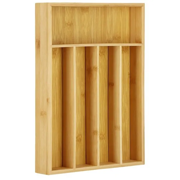 Pojemnik na sztućce, organizer do szuflady 25x35x5 cm bambusowy