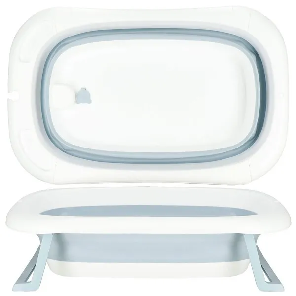 Wanienka dla niemowląt silikonowa składana miętowo-biała