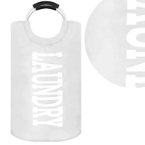 Kosz na pranie 146 L worek z uchwytami pojemnik szary