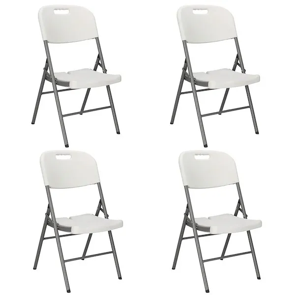 Krzesło cateringowe składane 4 szt., krzesełko bankietowe, turystyczne do ogrodu białe