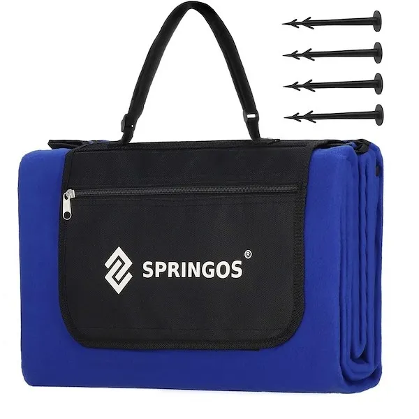 Koc piknikowy 200x200 cm koc na plażę biwak mata niebieska