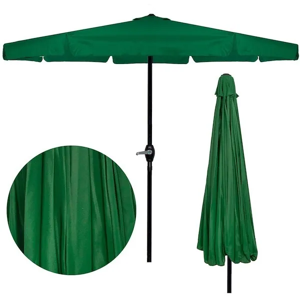 Parasol ogrodowy 410 cm składany duży na balkon taras zielony