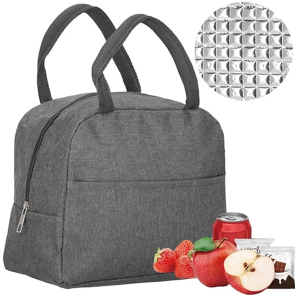 Torba termiczna na żywność 5 L chłodząca na piknik plażę szara