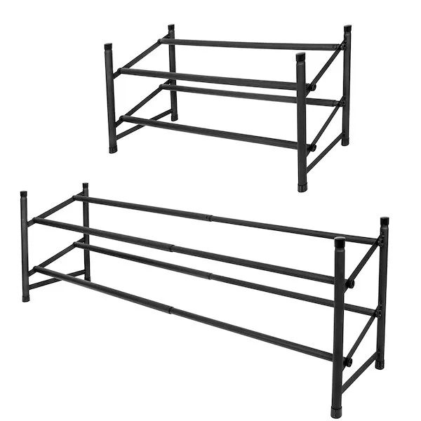 Szafka na buty 62-115cm regał rozsuwany czarny