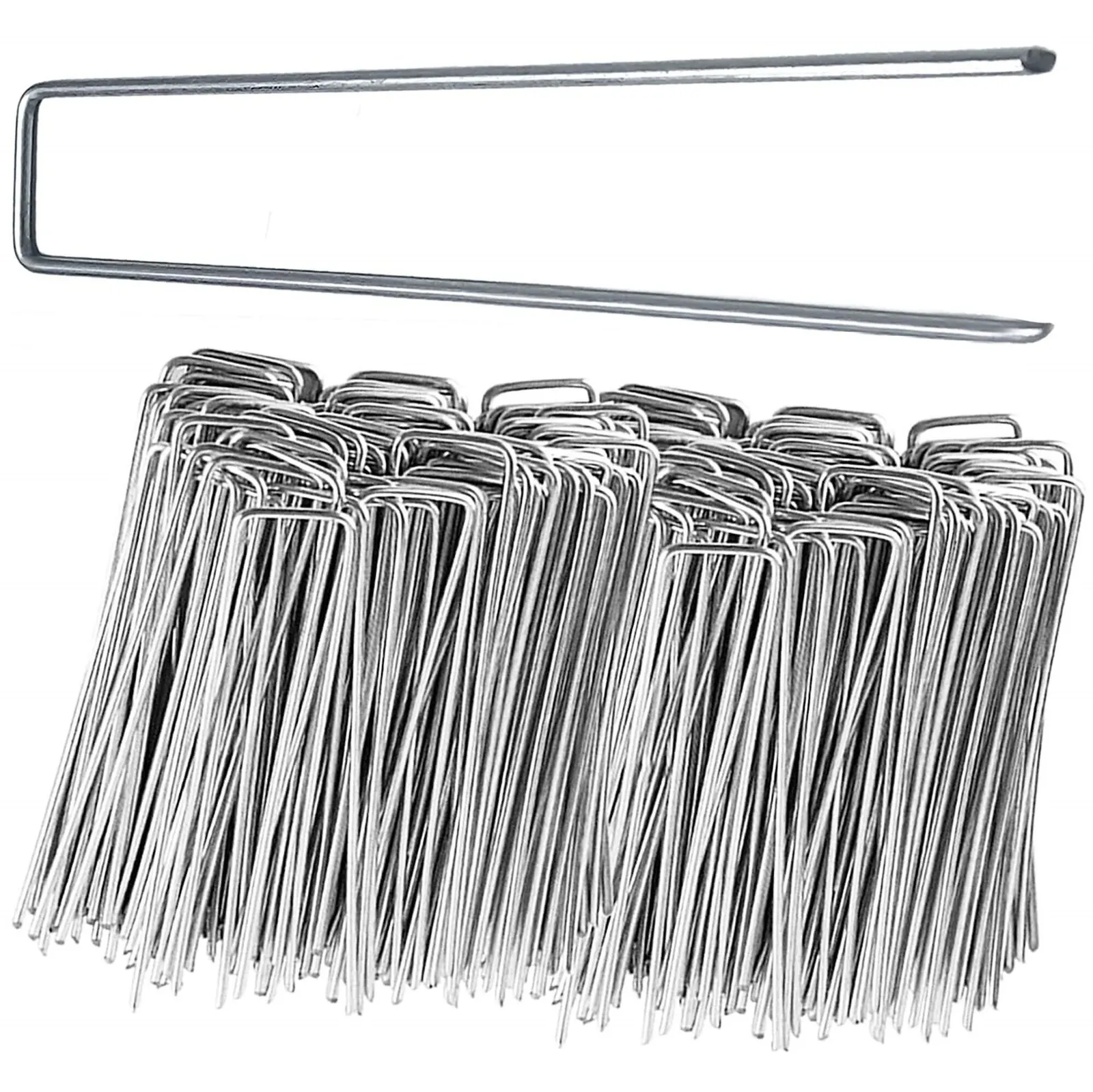 Szpilki do agrowłókniny 15x3 cm metalowe kotwy srebrne 100 szt.