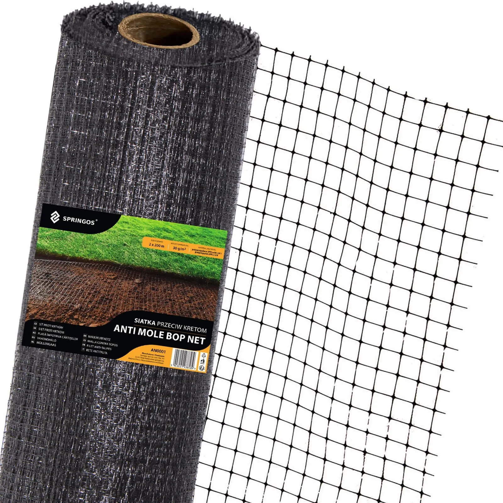 Siatka przeciw kretom, nornicom 2m x 100m 30g/m2 pod trawnik